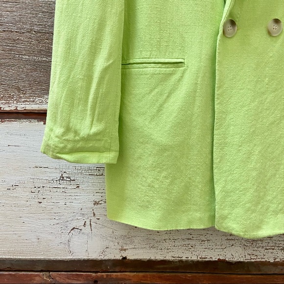 ASOS // neon green linen blazer - Picture 4 of 6
